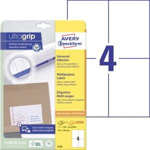 Etikety univerzálne 105x148mm Avery A4 25+5 hárkov