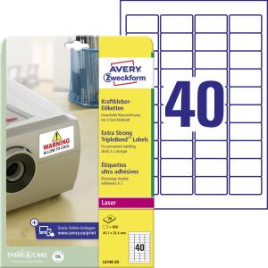 Etikety odolné na špeciálne použitie s trojnásobnou lepivosťou Avery 45,7x25,4mm biele