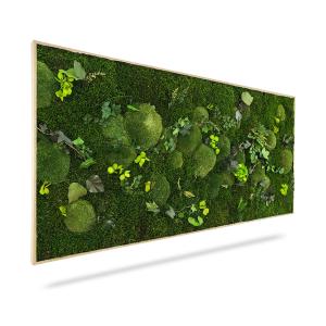Machový obraz RASTLINY Mesia, 100x50cm, drevený čierny rám