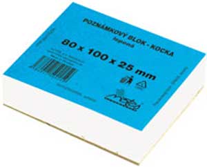 Blok kocka lepená 80x100x25 mm biela