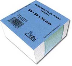 Blok kocka nelepená 95x95x50 mm biela
