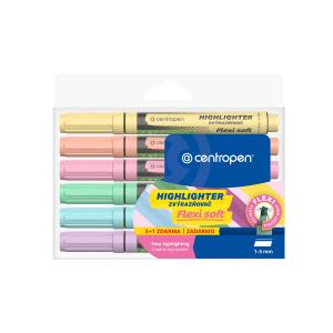 Sada zvýrazňovačov Centropen 8542 Flexi Soft 6f