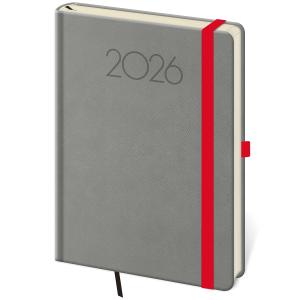 Diár New Praga týždenný A5 14,3x20,5cm tmavošedý 2026