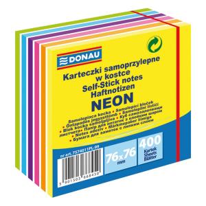 Samolepiaci bloček DONAU 6 neonových farieb 76x76mm 400l