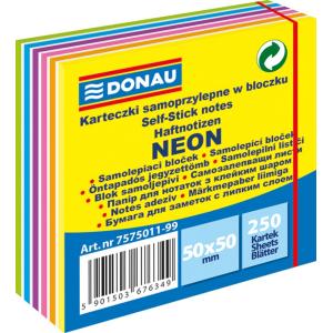 Samolepiaci bloček DONAU v 6 neónových farbách 50x50mm 250l
