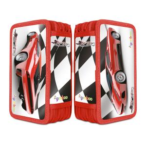 Peračník Gimboo 3-zipsový plný, Preteky, červený, 10 ks