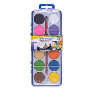 Akvarelové farby so štetcom GIMBOO, 12 farieb