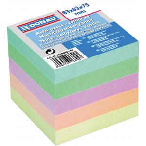 Bloček kocka nelepená, 83x83x75 mm, pastelové farby