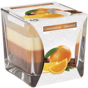 Vonná sviečka v skle Tricolor Cinnamon-Orange 170gr