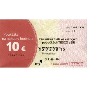 Darčeková poukážka Tesco 10 EUR