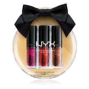 NYX Professional Makeup Love Lust Disco Glitter Goals sada rúžov 3 x 1,2 ml