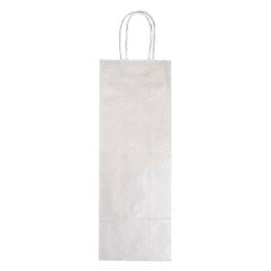 Papierová taška na víno, bavlnené ušká 120x80x350mm strieborná