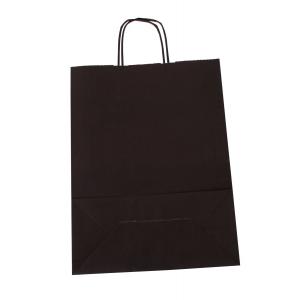 Papierová taška, stáčané ušká, 260x120x350mm, čierna