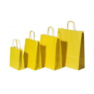 Papierová taška, stáčané ušká, 260x120x350mm, žltá
