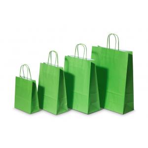 Papierová taška, stáčané ušká, 260x120x350mm, zelená