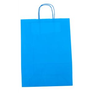 Papierová taška, stáčané ušká, 260x120x350mm, modrá
