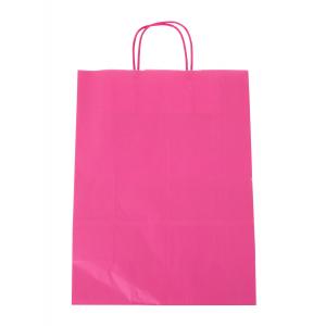 Papierová taška, stáčané ušká, 260x120x350mm, ružová