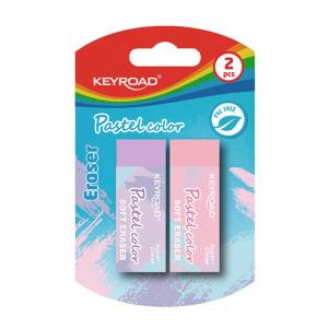 Guma KEYROAD 2 ks pastel, blister, mix farieb