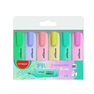 Sada zvýrazňovačov KEYROAD Pastel, 6 ks