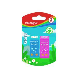 Guma KEYROAD Zvieratá 2 ks, blister, mix farieb