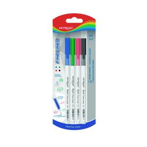 Sada linerov KEYROAD Fine 0,4 mm, 4 ks blister, mix farieb