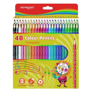 Farbičky KEYROAD drevená 48 ks, mix farieb