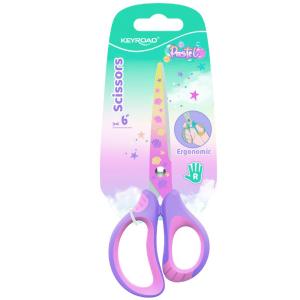 Nožnice KEYROAD s potlačou Pastel Deco, blister, mix farieb