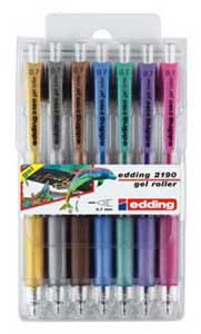 Sada rollerov edding 2190/7 S metalické farby