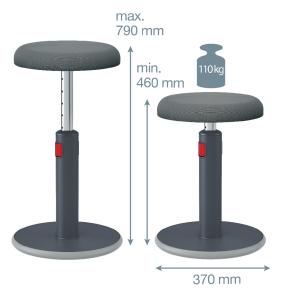 Ergonomická balančná stolička Leitz Cosy Ergo zamatová sivá