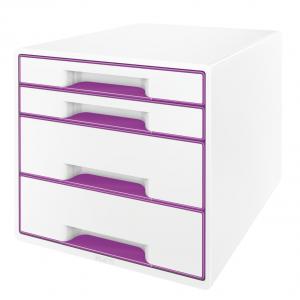 Zásuvkový box Leitz WOW so 4 zásuvkami purpurový