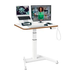 Stôl na sedenie/státie elektrický s kompaktnou doskou, biely