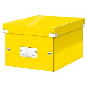 Malá škatuľa Click & Store metalická žltá