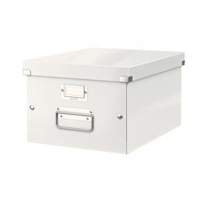 Stredná škatuľa Click & Store perleťová biela