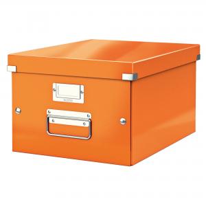 Stredná krabica Click & Store metalická oranžová