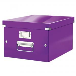 Stredná krabica Click & Store purpurová