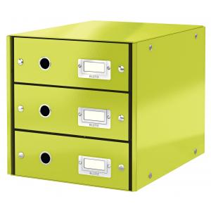 Zásuvkový box Leitz Click & Store 3 zásuvky metalická zelená