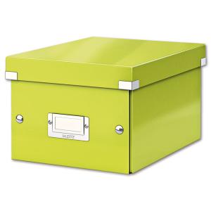 Malá organizačná škatuľa Click & Store metalická zelená