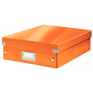 Stredná organizačná krabica Click & Store metalická oranžová