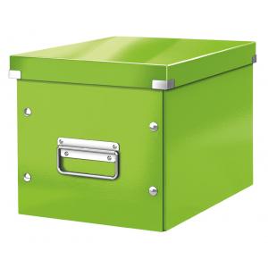 Štvorcová škatuľa A5 (M) Click & Store metalická zelená