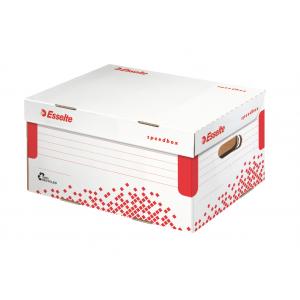 Archívna krabica Esselte Speedbox A4 so sklápacím vekom biela/červená