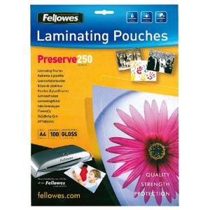 Laminovacie fólie Fellowes 216x303 A4 250mic