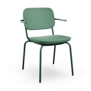 Konferenčná stolička Normo, podrúčky SP, rám RAL6004, látka Medley 67054 zelená