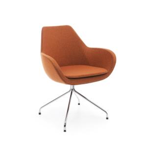 Kreslo Fan, otočné na klzákoch, podnož čierna, látka Medley 62054