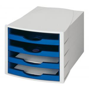 Zásuvkový box Monitor otvorený sivý/modrý
