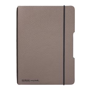 Zošit Herlitz my.book Flex A6 40 listov štvorčekový sivohnedá koženka