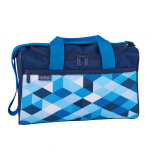 Športová taška Herlitz veľká 35x23,5x16cm Kocka modrá