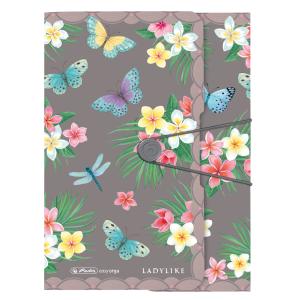 Plastový obal s gumičkou Herlitz Ladylike A4 Motýľ