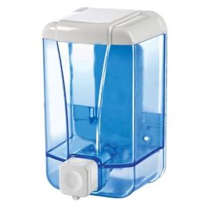 Dávkovač manuálny na tekuté mydlo priehľadný modrý 1000ml