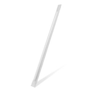 Slamky papierové biele `JUMBO` 8 mm x 25 cm jednotlivo balená (100 ks)