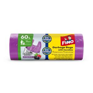 Vrecia zaväzovacie s ušami FINO Premium aromatic 60 ℓ, 14 mic., 59 x 72 cm, fialové (15 ks)